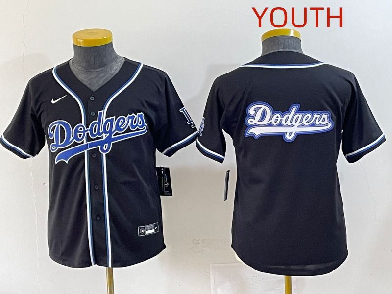 Youth 2025 Los Angeles Dodgers Blank Black Three generations Fashion Nike MLB Jersey style 17->youth mlb jersey->Youth Jersey